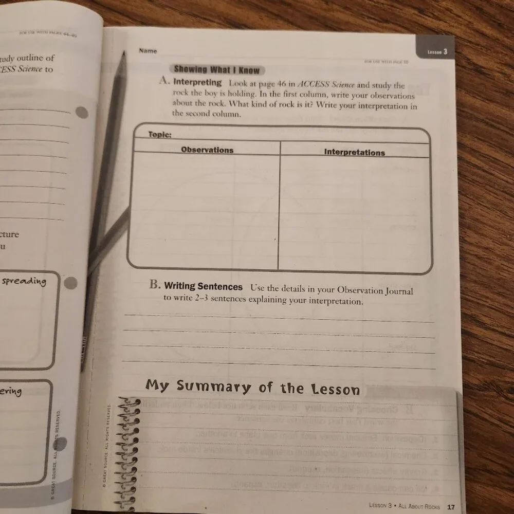 Science Access Building Literacy Through Learning Student Activity Journal Book